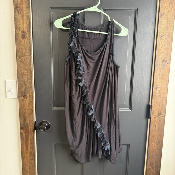 AllSaints Dresses & Skirts - AllSaints - Black Ruffle Shift Dress- Size US 6 UK 10